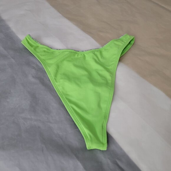 Bikini Bottom Lime Green Swim Suit Sexy Thong Beach Women Size Small - Picture 1 of 8